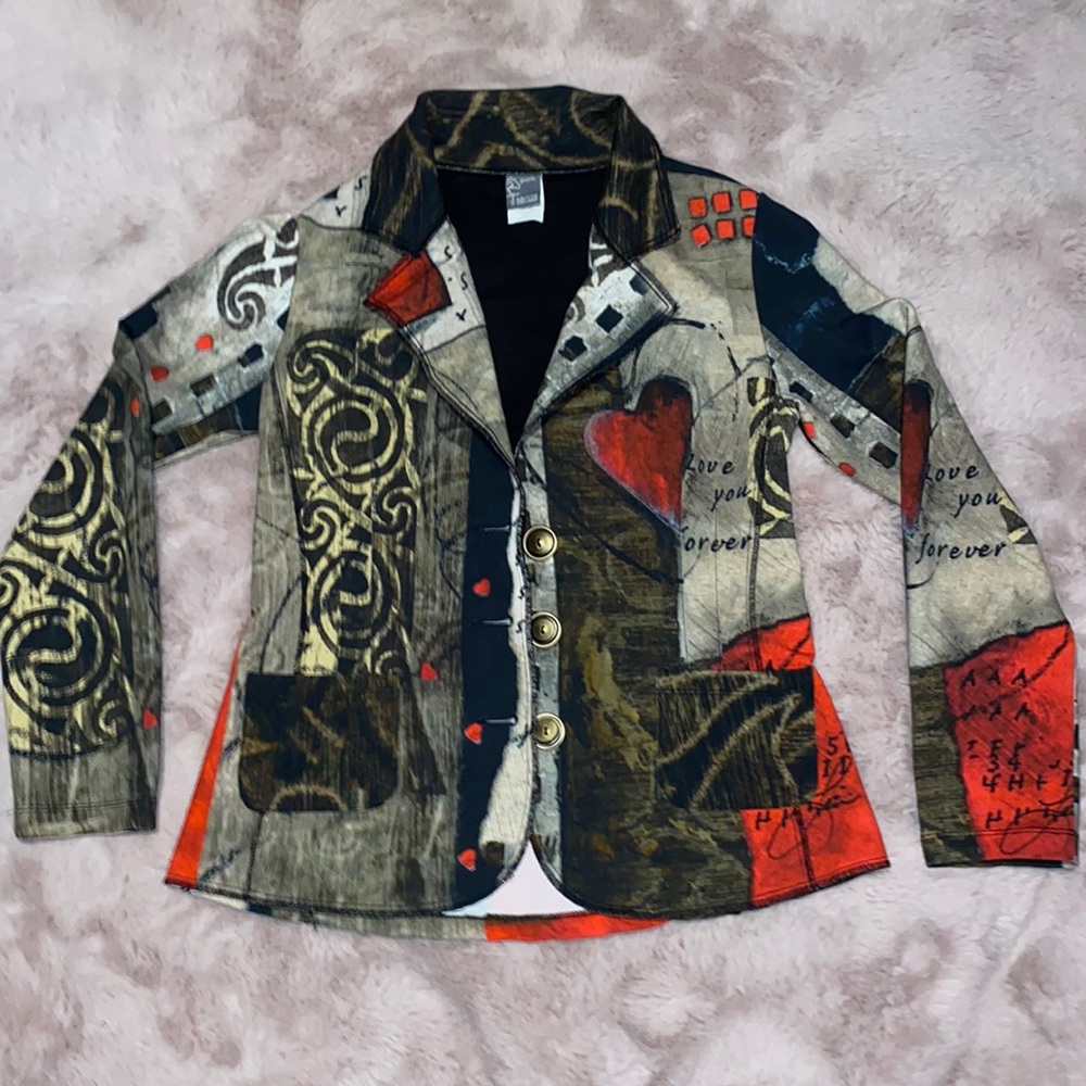 Multicolored suit jacket with buttons